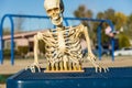 Skeleton playing chess Royalty Free Stock Photo