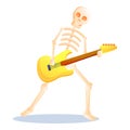 Skeleton playing guitar icon, cartoon style Royalty Free Stock Photo