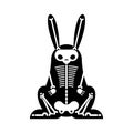 Skeleton Rabbit cartoon isolated. Skull hare Vector illustration