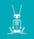 Skeleton Rabbit cartoon isolated. Skull hare Vector illustration