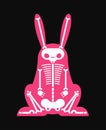 Skeleton Rabbit cartoon isolated. Skull hare Vector illustration