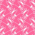 Skeleton Rabbit cartoon pattern seamless. Skull hare background