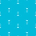 Skeleton Rabbit pixel art pattern seamless. 8 bit Skull hare background. pixelated Vector texture