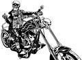 Skeleton Rider On Chopper Royalty Free Stock Photo