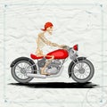 Skeleton riding vintage Motorcycle