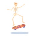 Skeleton skateboard icon, cartoon style Royalty Free Stock Photo