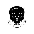 Black solid icon for Skeleton, osteology and skeleton Royalty Free Stock Photo