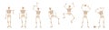 Skeleton Walking Jumping Greeting Scaring Halloween Poses