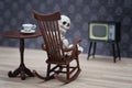 Skeleton watching tv Royalty Free Stock Photo