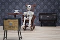 Skeleton watching tv Royalty Free Stock Photo