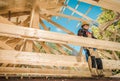 Skeleton Wood Frame Of House Building Royalty Free Stock Photo