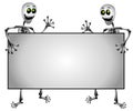 Skeletons Holding Blank Sign Royalty Free Stock Photo