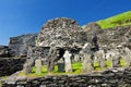 Skellig Michael or Great Skellig, home to the ruined remains of a Christian monastery. Inhabited by variety of seabirds. UNESCO Royalty Free Stock Photo