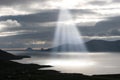 Skellig rocks sun beams Royalty Free Stock Photo