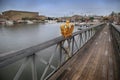 Skeppsholmsbron Skeppsholm Bridge with Golden Crown on a bridg