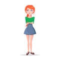 Skeptic Young Woman Cartoon Flat Vector Character