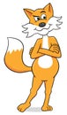 Skeptical cartoon fox