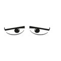 Skeptical Eyes Expression Silhouette Illustration. Conveying Doubt And Suspicion. Isolated Vector Illustration Royalty Free Stock Photo