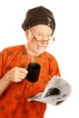 Skeptical New Age Man with Coffee Royalty Free Stock Photo