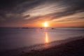 Sker Beach sunset Royalty Free Stock Photo