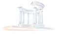 Sketch. Arbor with eight columns in the Doric style. Rotunda of Friendship of Peoples Royalty Free Stock Photo