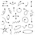 Sketch arrow set Royalty Free Stock Photo