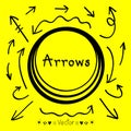 Sketch arrows vector set, Illustration EPS10 Royalty Free Stock Photo