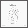 Sketch of astrological zodiac Delphinus Dolphin