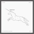 Sketch of astrological zodiac Monoceros Unicorn Royalty Free Stock Photo