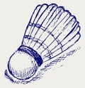 Sketch badminton ball Royalty Free Stock Photo