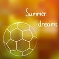 A sketch of the ball on the summer grass in a Sunny summer day, dreaming about summer, summer time