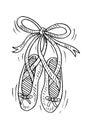 Sketch of ballerina shoes