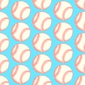 Sketch baseball ball, vector seamless pattern Royalty Free Stock Photo