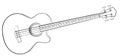 Sketch Bass guitar. Royalty Free Stock Photo