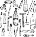 Sketch of bathroom objects