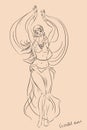 Sketch of bellydancer