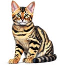 A sketch of a Bengal cat. AI-Generated.