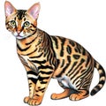 A sketch of a Bengal cat. AI-Generated.