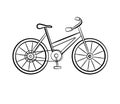 Sketch bicycle for camping tourism, leisure and adventure. Vecto