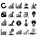 sketch Big set business icons. Vector Illustration can be used in education, bank and finance Royalty Free Stock Photo