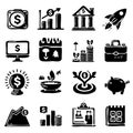 sketch Big set business icons. Vector Illustration can be used in education, bank and finance Royalty Free Stock Photo