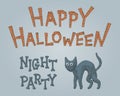 Sketch black cat illustration for Halloween party