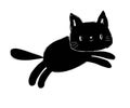 Sketch black cat vector illustration. Children\'s print and design Royalty Free Stock Photo