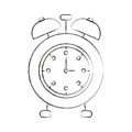 Sketch blurred silhouette image alarm clock