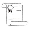 Sketch blurred silhouette image certificate document paper page with stamp