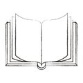 Sketch blurred silhouette image front view open book