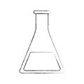 Sketch blurred silhouette image glass beaker for laboratory