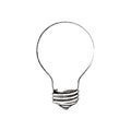 Sketch blurred silhouette image light bulb off icon