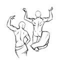 Sketch. Bodybuilding And Powerlifting - Vector Royalty Free Stock Photo