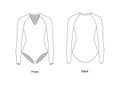 Sketch Bodysuit template design. Vector illustration of a swimwear Royalty Free Stock Photo